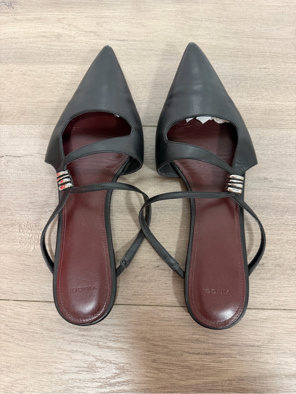 Used women Vince Gilia Hardware-Accent Leather Mules size 10 - Picture 6 of 10